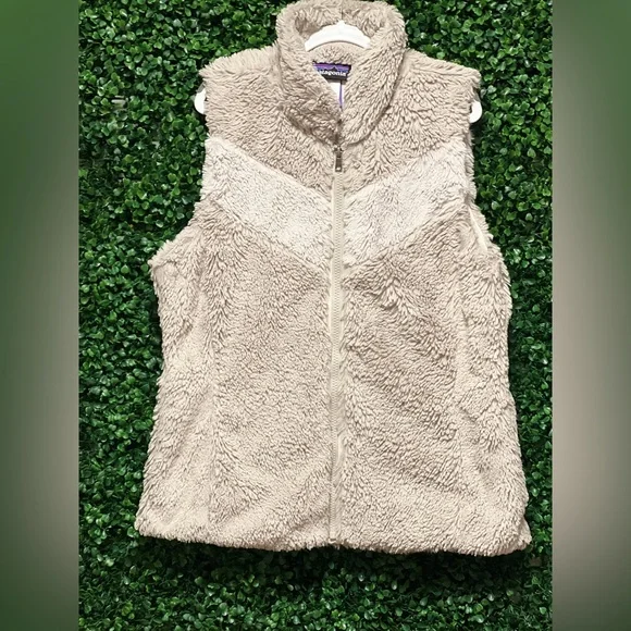Patagonia Bleached Stone Retro Chevron Pelage Vest Vintage Women’s Med Full Zip - Picture 1 of 15